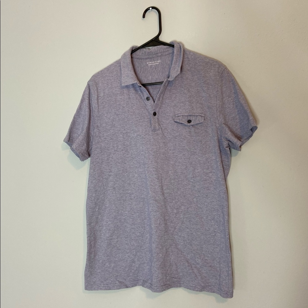 ⭐️Structure Men’s L Purple Striped Polo